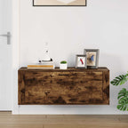 Scarpiera a Muro rovere fumo 100x35x38cm in Legno Multistrato