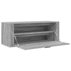 Scarpiera a Muro Grigio Sonoma 100x35x38cm in Legno Multistrato
