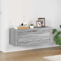 Scarpiera a Muro Grigio Sonoma 100x35x38cm in Legno Multistrato