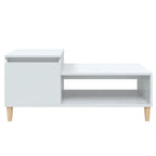 Tavolino da Salotto Bianco Lucido 100x50x45cm Legno Multistrato