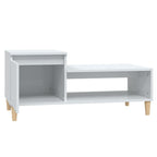 Tavolino da Salotto Bianco Lucido 100x50x45cm Legno Multistrato
