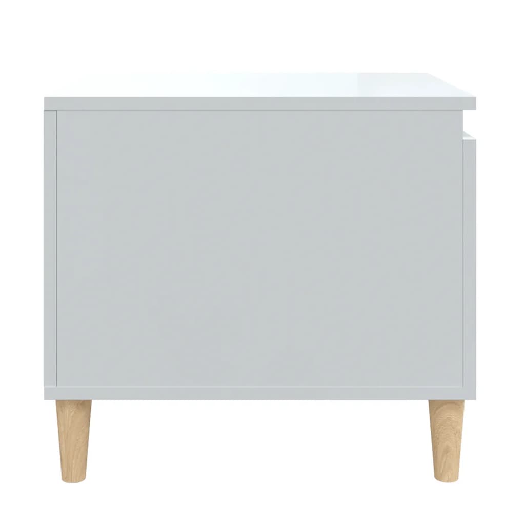 Tavolino da Salotto Bianco Lucido 100x50x45cm Legno Multistrato