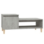 Tavolino Salotto Grigio Cemento 100x50x45 cm Legno Multistrato