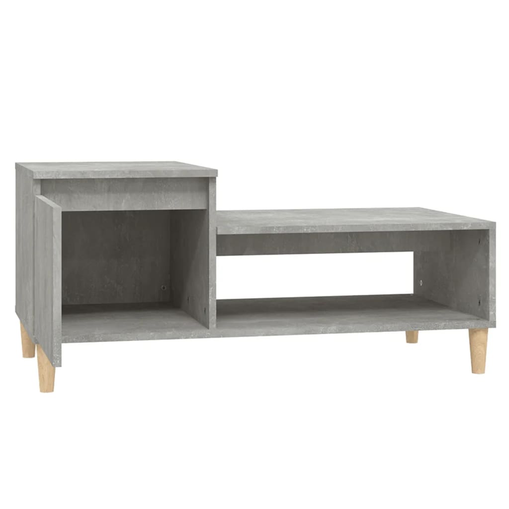 Tavolino Salotto Grigio Cemento 100x50x45 cm Legno Multistrato