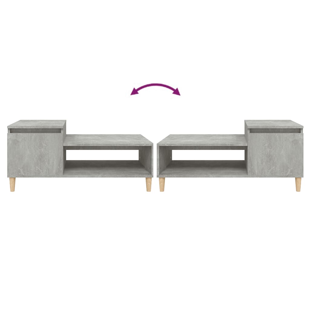 Tavolino Salotto Grigio Cemento 100x50x45 cm Legno Multistrato