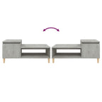 Tavolino Salotto Grigio Cemento 100x50x45 cm Legno Multistrato