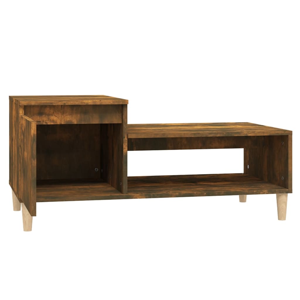 Tavolino da Salotto Rovere Fumo 100x50x45 cm Legno Multistrato