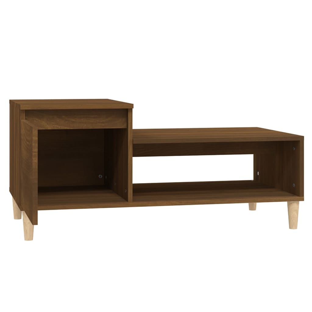 Tavolino da Salotto Rovere Marrone100x50x45cm Legno Multistrato
