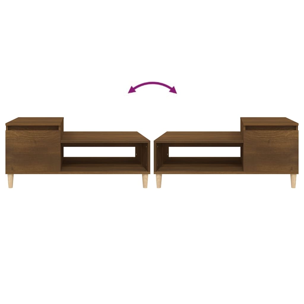 Tavolino da Salotto Rovere Marrone100x50x45cm Legno Multistrato