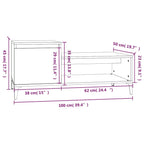 Tavolino da Salotto Nero 100x50x45 cm in Legno Multistrato