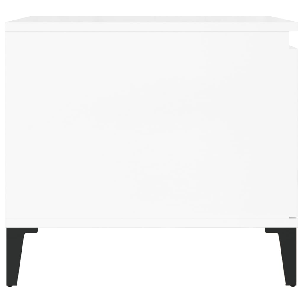 Tavolino da Salotto Bianco Lucido 100x50x45cm Legno Multistrato