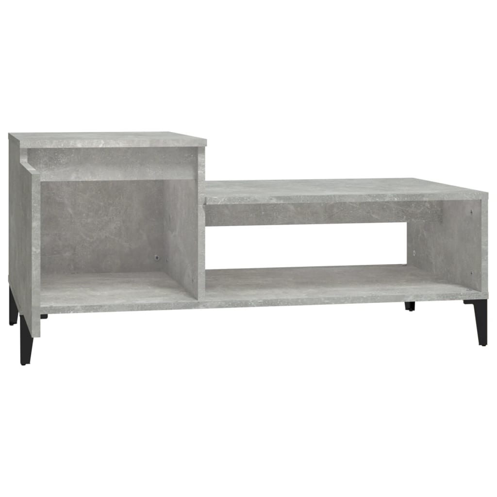 Tavolino Salotto Grigio Cemento 100x50x45 cm Legno Multistrato