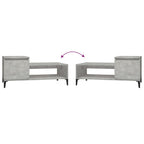 Tavolino Salotto Grigio Cemento 100x50x45 cm Legno Multistrato
