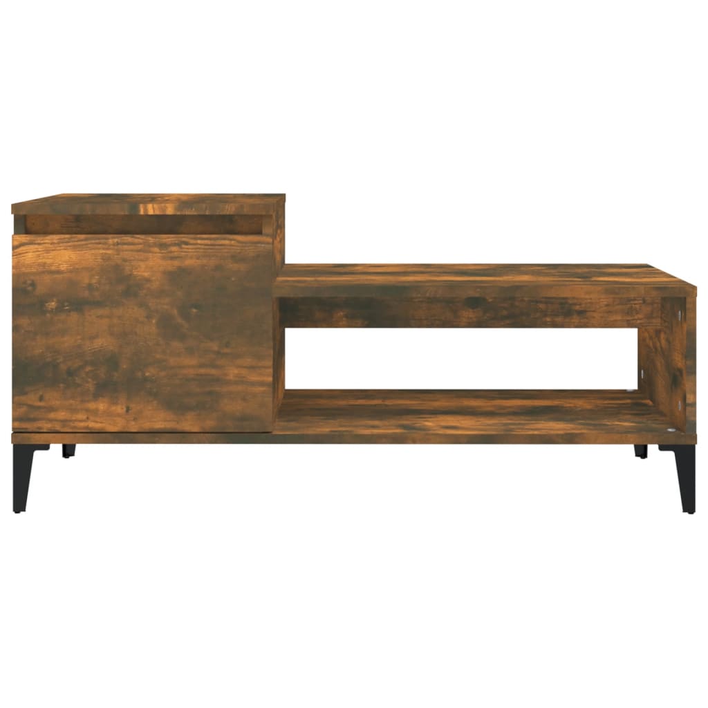 Tavolino da Salotto Rovere Fumo 100x50x45 cm Legno Multistrato