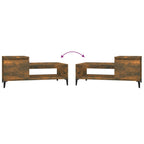 Tavolino da Salotto Rovere Fumo 100x50x45 cm Legno Multistrato