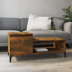 Tavolino da Salotto Rovere Fumo 100x50x45 cm Legno Multistrato
