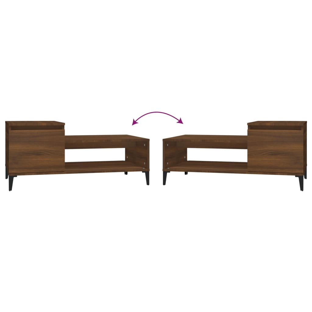 Tavolino da Salotto Rovere Marrone100x50x45cm Legno Multistrato