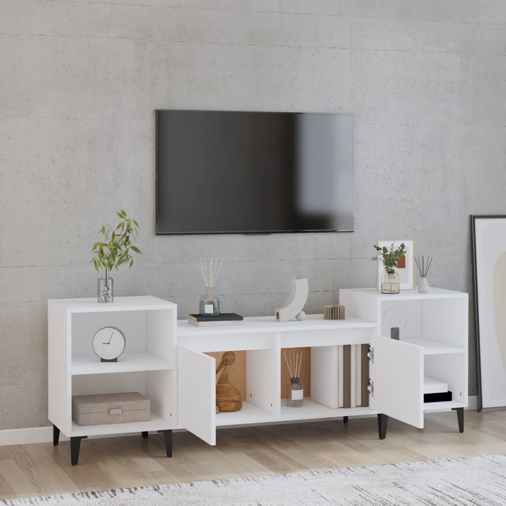 Mobile Porta TV Bianco 160x35x55 cm in Legno Multistrato