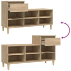 Scarpiera Rovere Sonoma 102x36x60 cm in Legno Multistrato