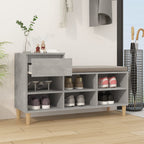 Scarpiera Grigio Cemento 102x36x60 cm in Legno Multistrato