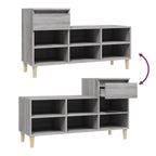 Scarpiera Grigio Sonoma 102x36x60 cm in Legno Multistrato