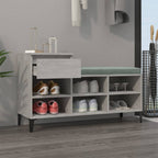 Scarpiera Grigio Cemento 102x36x60 cm in Legno Multistrato
