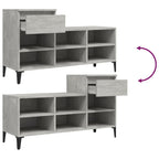 Scarpiera Grigio Cemento 102x36x60 cm in Legno Multistrato