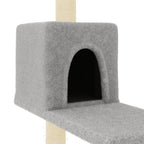 Albero per Gatti con Tiragraffi in Sisal Grigio Chiaro 95 cm