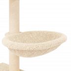 Albero per Gatti con Tiragraffi in Sisal Crema 117 cm