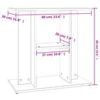 Supporto per acquario in cemento grigio 60x30x60 cm in legno ingegnerizzato