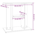 Supporto per acquario in rovere affumicato 60x30x60 cm in legno ingegnerizzato