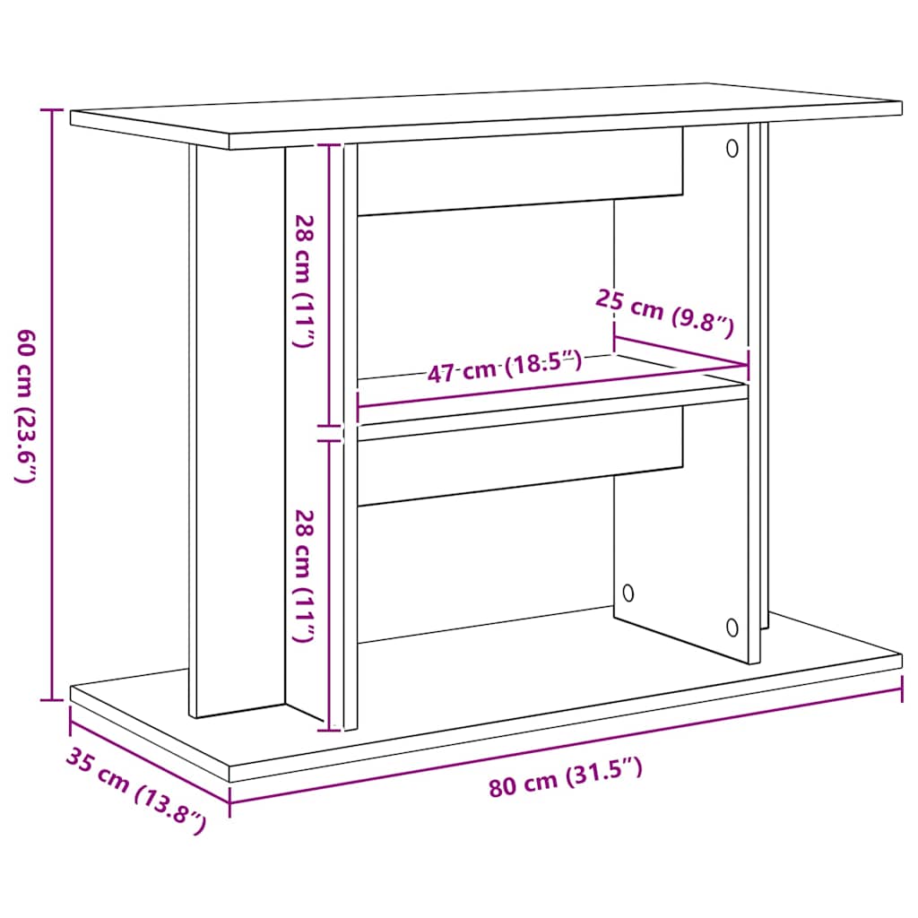Supporto per Acquario 80x35x60 cm in Legno Multistrato Bianco