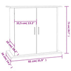 Supporto Acquario 81x36x73 cm in Legno Multistrato Rovere Fumo