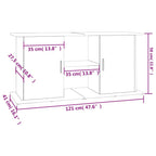 Supporto per acquario in cemento grigio 121x41x58 cm in legno ingegnerizzato
