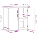 Supporto per acquario in cemento grigio 81x36x73 cm in legno ingegnerizzato