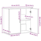 Supporto Acquario 81x36x73cm in Legno Multistrato Grigio Sonoma