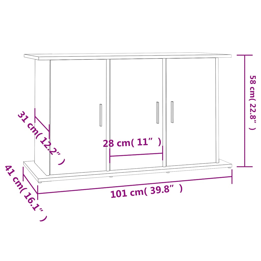 Supporto Acquario 101x41x58 cm Legno Multistrato Rovere Sonoma