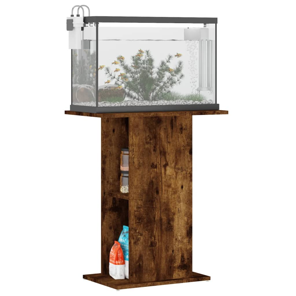 Supporto Acquario 60,5x36x72,5 cm Legno Multistrato Rovere Fumo