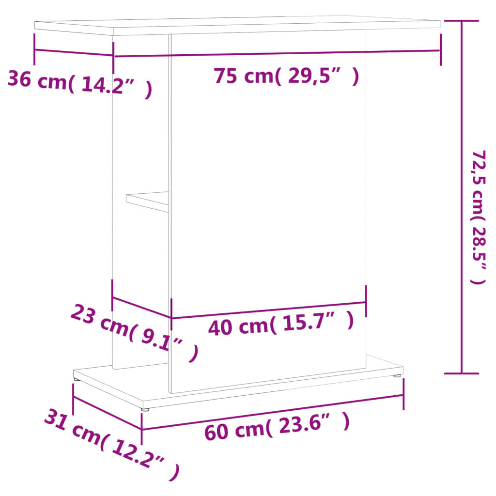 Supporto per Acquario 75x36x72,5 cm Multistrato Grigio Sonoma