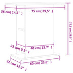 Supporto per Acquario 75x36x72,5 cm Multistrato Grigio Sonoma