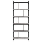 Libreria Grigio Sonoma 6 Ripiani 76x32x192 cm Legno Multistrato