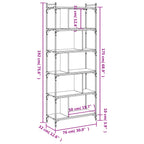 Libreria Grigio Sonoma 6 Ripiani 76x32x192 cm Legno Multistrato