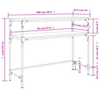 Tavolino Consolle Rovere Fumo 100x35,5x75cm Legno Multistrato