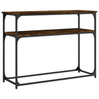 Tavolino Consolle Rovere Fumo 100x35,5x75 cm Legno Multistrato