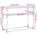 Tavolino Consolle Grigio Sonoma 100x35,5x75cm Legno Multistrato