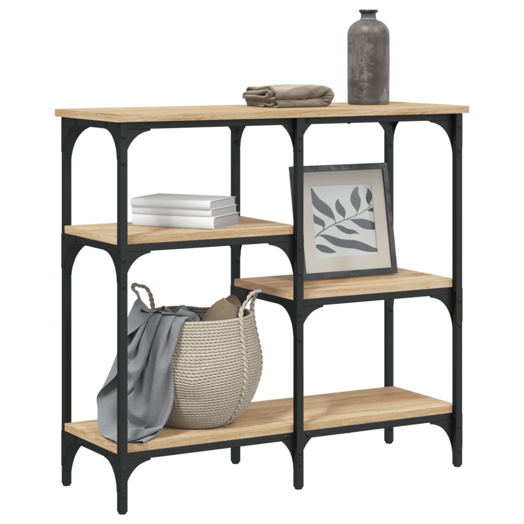 Tavolo Consolle Rovere Sonoma 80x29x75 cm Legno Agglomerato