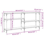 Tavolo Consolle Grigio Sonoma 160x29x75 cm in Legno Multistrato