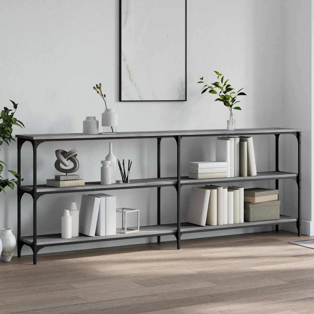 Tavolo Consolle Grigio Sonoma 200x29x75 cm in Legno Multistrato