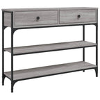 Tavolino Consolle Grigio Sonoma 100x25x75cm Legno Multistrato