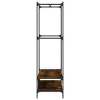Appendiabiti con Scaffali Rovere Fumo in Legno Multistrato